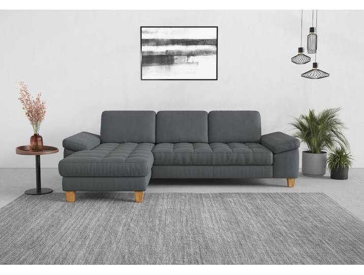 Ecksofa SIT & MORE Westham L-Form , grau, B:275cm H:88cm T:172cm, 100% Polyester, Sofas, mit Recamiere, mit oder ohne Bettfunktion, Bettkasten, Füße Eiche Ecksofa SIT & MORE Westham L-Form , grau, B:275cm H:88cm T:172cm, 100% Polyester, Sofas, mit Recamiere, mit oder ohne Bettfunktion, Bettkasten, Füße Eiche von sit&more