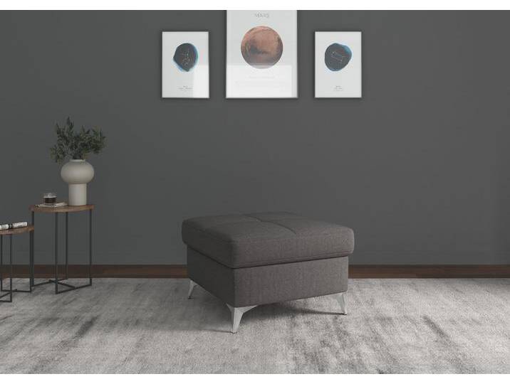 Hocker SIT & MORE Baviene , grau (fango), B:72cm H:46cm T:72cm, Hocker, Polsterhocker von sit&more
