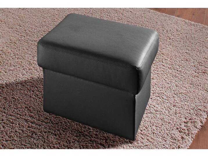 Hocker SIT & MORE Bellevue , schwarz, B:58cm H:45cm T:58cm, Luxus-Microfaser ALTARA NUBUCK (100% Polyester), SOFTLUX-Kunstleder, NaturLEDER (echtes Rindsleder), Hocker, Lederhocker Polsterhocker von sit&more