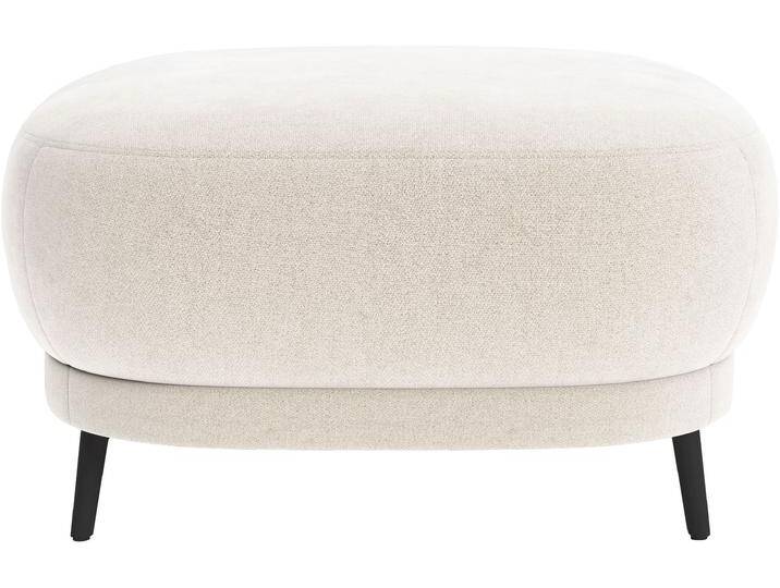 Polsterhocker SIT & MORE Blues , beige, B:90cm H:49cm T:90cm, 95% Polyester 5% Polyamid, Hocker, mit Metallfüßen, schwarz-matt von sit&more