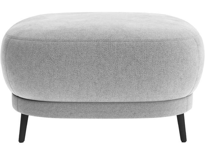 Polsterhocker SIT & MORE Blues , grau, B:90cm H:49cm T:90cm, 95% Polyester 5% Polyamid, Hocker, mit Metallfüßen, schwarz-matt von sit&more