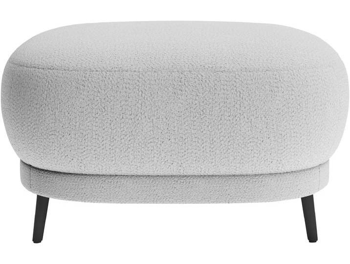 Polsterhocker SIT & MORE Blues , silber, B:90cm H:49cm T:90cm, 100% Polyester, Hocker, mit Metallfüßen, schwarz-matt von sit&more