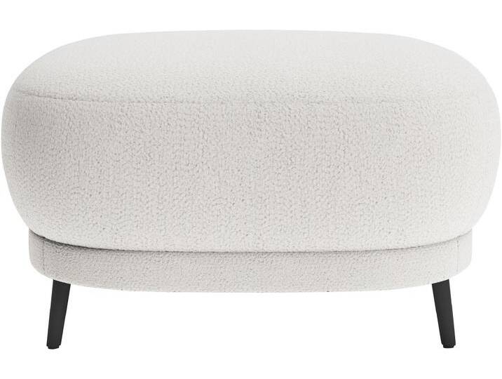 Polsterhocker SIT & MORE Blues , weiß, B:90cm H:49cm T:90cm, 100% Polyester, Hocker, mit Metallfüßen, schwarz-matt von sit&more
