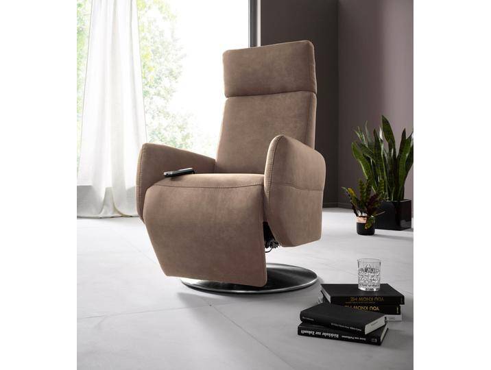 Relaxsessel SIT & MORE Kobra , braun (nougat), B:71cm H:112cm T:82cm, Luxus-Kunstleder, NaturLEDER (echtes Rindsleder), Luxus-Microfaser (100% Polyester), Sessel, in Größe L, wahlweise mit Motor und Aufstehhilfe von sit&more