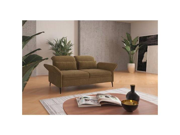 Sit & More 3-SITZER-SOFA, Olivgrün, 199x92x123 cm, Goldenes M, OEKO-TEX® STANDARD 100, Made in Europe, DGM-Klimapakt, Rücken echt, Armteil links, von sit&more