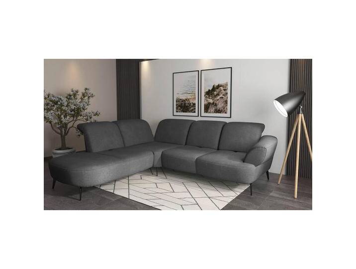 Sit & More ECKSOFA DANCE E, Dunkelgrau, 5-Sitzer, Ottomane links, L-Form, 302x270 cm, Goldenes M, OEKO-TEX® STANDARD 100, Made in Europe, von sit&more