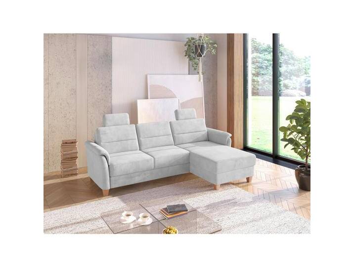Sit & More ECKSOFA PALMERA V, Silber, Buche, 4,5-Sitzer, Ottomane rechts, L-Form, 244x163 cm, Goldenes M, OEKO-TEX® STANDARD 100, Made in Europe, von sit&more