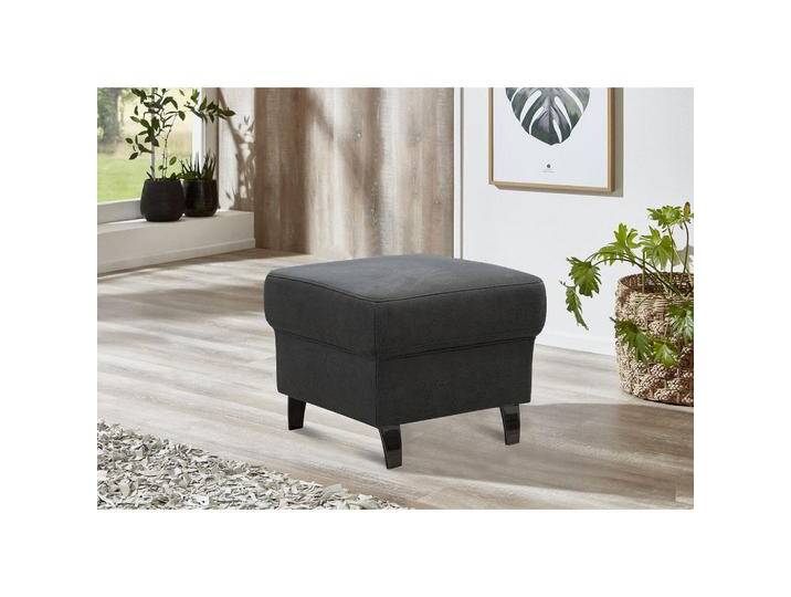 Sit & More HOCKER, Grau, Schwarz, quadratisch, 58x48x58 cm, Goldenes M, OEKO-TEX® STANDARD 100, Made in Europe, DGM-Klimapakt, Stühle von sit&more