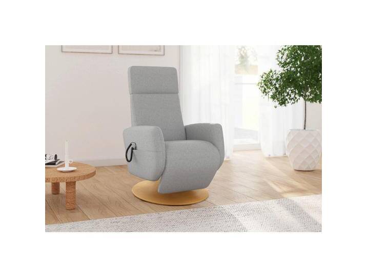 Sit & More RELAXSESSEL ROCHELLE E, Hellgrau, Eiche, 71x110x82 cm, Goldenes M, OEKO-TEX® STANDARD 100, Made in Europe, DGM-Klimapakt, Sitzfläche 360° von sit&more