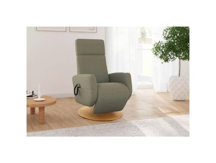Sit & More RELAXSESSEL ROCHELLE E, Olivgrün, Eiche, 71x110x82 cm, Goldenes M, OEKO-TEX® STANDARD 100, Made in Europe, DGM-Klimapakt, Sitzfläche 360° von sit&more