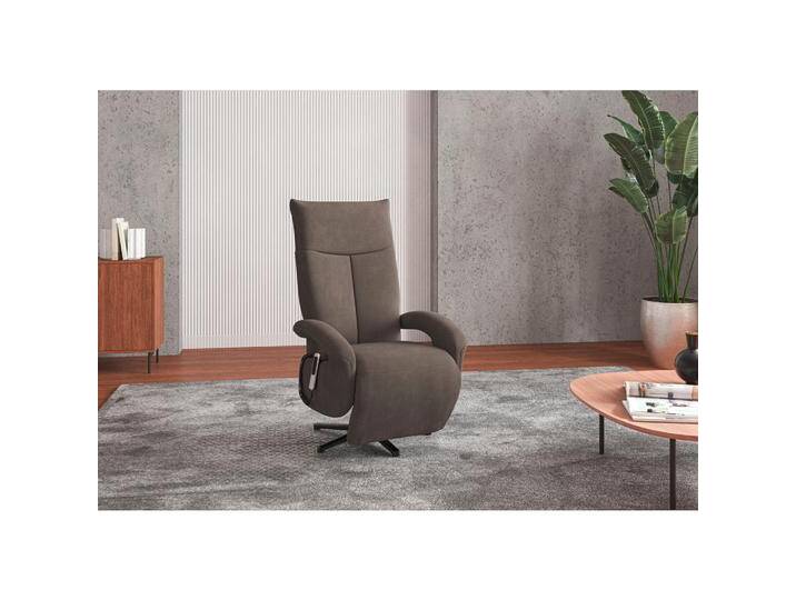 Sit & More SESSEL, Schlamm, 74x112x82 cm, Goldenes M, OEKO-TEX® STANDARD 100, Made in Europe, DGM-Klimapakt, Relaxfunktion, integrierter Akku, von sit&more
