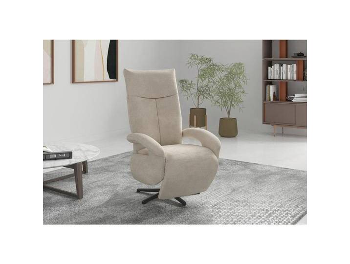 Sit & More RELAXSESSEL DANCE E, Sand, 74x112x82 cm, Goldenes M, OEKO-TEX® STANDARD 100, Made in Europe, DGM-Klimapakt, Liegefunktion, Sitzfläche 360° von sit&more