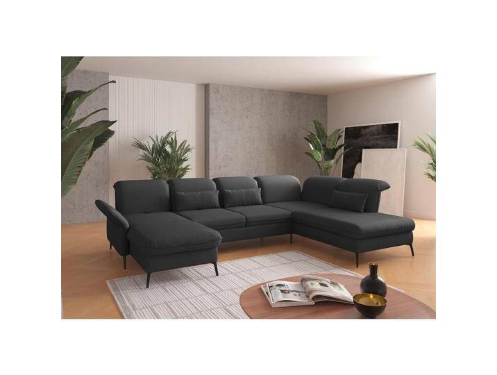 Sit & More WOHNLANDSCHAFT, Dunkelgrau, 7-Sitzer, Ottomane rechts, U-Form, 359x231 cm, Goldenes M, OEKO-TEX® STANDARD 100, Made in Europe, von sit&more