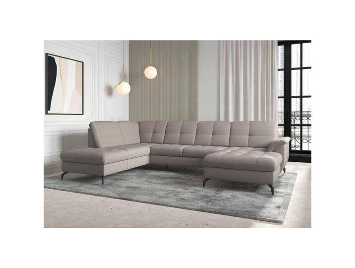 Sit & More WOHNLANDSCHAFT ZORA E, Taupe, 7,5-Sitzer, Ottomane links, U-Form, 319x212 cm, Goldenes M, OEKO-TEX® STANDARD 100, Made in Europe, von sit&more