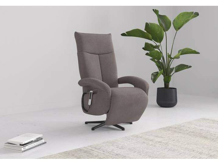 TV-Sessel SIT & MORE Amica , grau (taupe), B:74cm H:112cm T:82cm, 90% Polyester, 10% Polyamid, Sessel, wahlweise manuell oder elektrischer Funktion mit Akku von sit&more