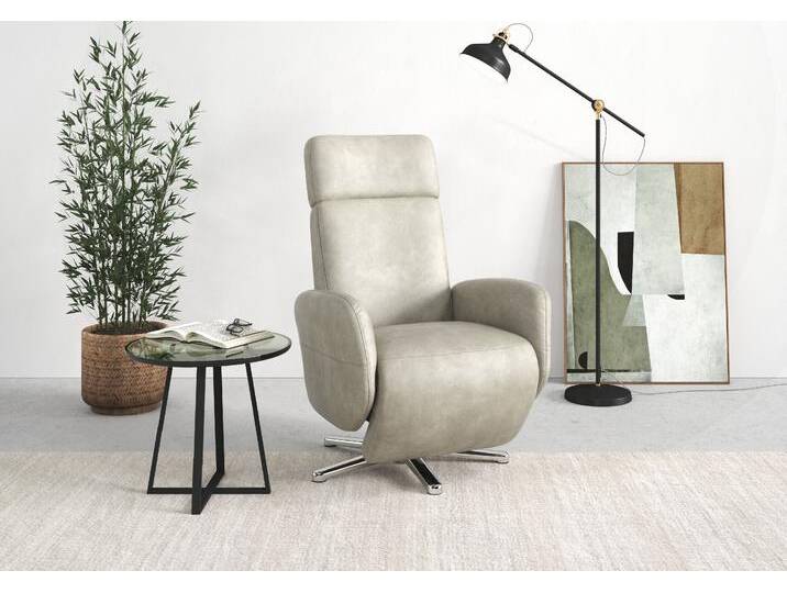 TV-Sessel SIT & MORE Grenoble, inkl. Kopfteilverstellung und kabelgebundener Fernbedienung , grau (hellgrau), B:71cm H:110cm T:82cm, Sessel, wahlweise mit 2 Motoren und Akku und Aufstehhilfe von sit&more
