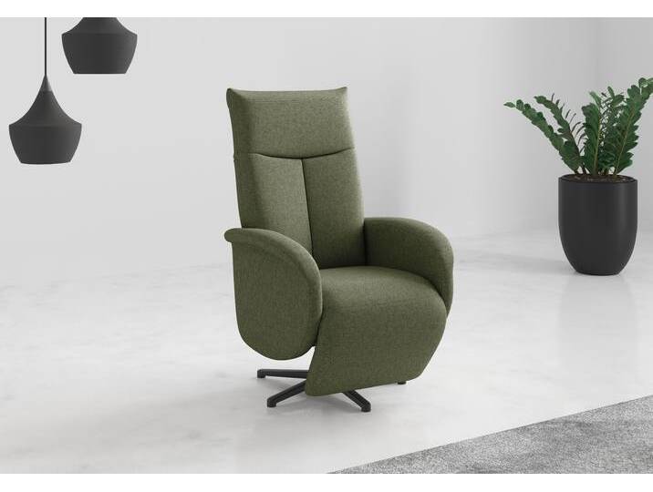 TV-Sessel SIT & MORE Juma, inkl. Drehfunktion & Kopfteilverstellung , grün (olive), B:75cm H:110cm T:82cm, 95% Polyester 5%Polyamid, Sessel, Höhe Armlehne 62 cm, wahlweise mit Aufstehhilfe, 2 Motoren und Akku von sit&more