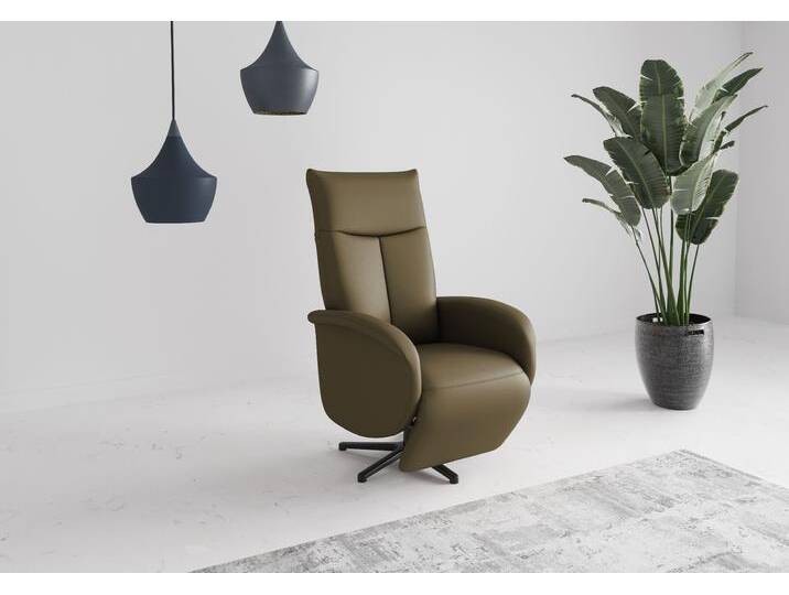 TV-Sessel SIT & MORE Juma, inkl. Drehfunktion & Kopfteilverstellung , grün (olive), B:75cm H:110cm T:82cm, Sessel, Höhe Armlehne 62 cm, wahlweise mit Aufstehhilfe, 2 Motoren und Akku von sit&more