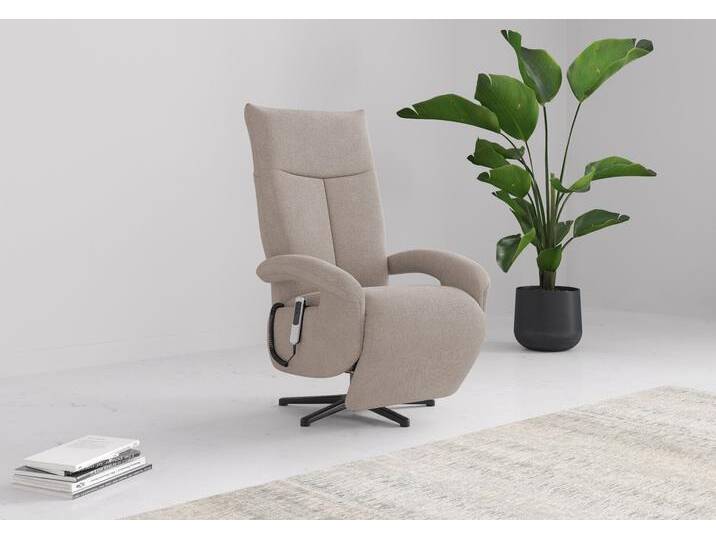 TV-Sessel SIT & MORE TV Dance , grau (elefant), B:74cm H:112cm T:82cm, 100%Polyester, Sessel, wahlweise manuell oder elektrischer Funktion mit Akku von sit&more