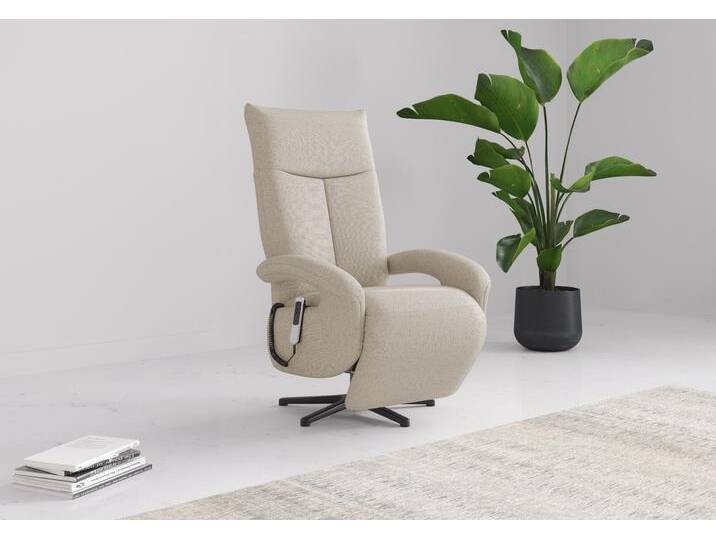 TV-Sessel SIT & MORE TV Emely , beige (creme), B:74cm H:112cm T:82cm, 95%Polyester, 5% Polyamid, Sessel, wahlweise manuell oder elektrischer Funktion mit Akku von sit&more