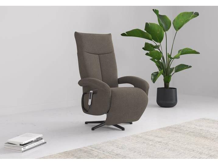 TV-Sessel SIT & MORE TV Emely , braun (schlamm), B:74cm H:112cm T:82cm, 100% Polyester, Sessel, wahlweise manuell oder elektrischer Funktion mit Akku von sit&more