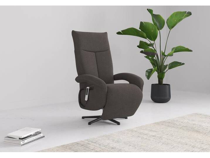 TV-Sessel SIT & MORE TV Emely , grau (fango), B:74cm H:112cm T:82cm, 100% Polyester, Sessel, wahlweise manuell oder elektrischer Funktion mit Akku von sit&more