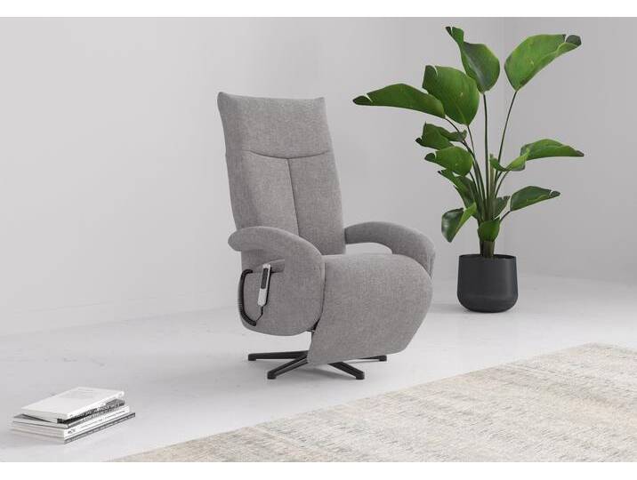 TV-Sessel SIT & MORE TV Emely , grau (hellgrau), B:74cm H:112cm T:82cm, 100% Polyester, Sessel, wahlweise manuell oder elektrischer Funktion mit Akku von sit&more
