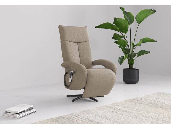 TV-Sessel SIT & MORE TV Emely , grau (taupe), B:74cm H:112cm T:82cm, 95%Polyester, 5% Polyamid, Sessel, wahlweise manuell oder elektrischer Funktion mit Akku von sit&more