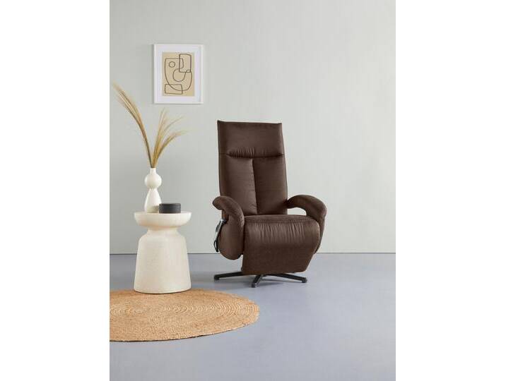 TV-Sessel SIT & MORE Tycoon , braun (dunkelbraun), B:74cm H:112cm T:82cm, 100% Polyester, Sessel, wahlweise manuell, mit zwei Motoren oder mit Akku oder mit 2 Motoren von sit&more