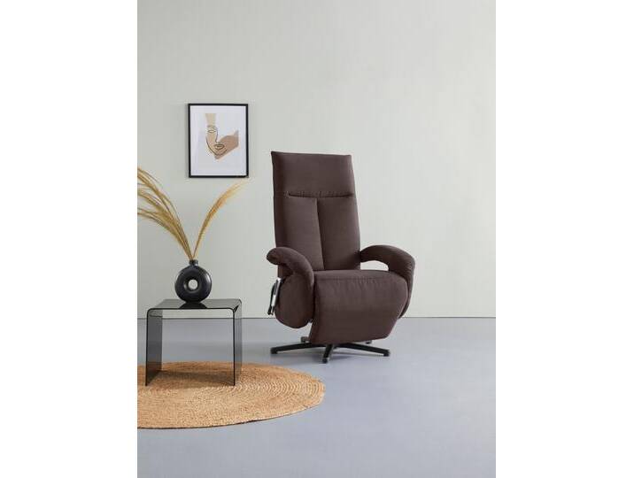 TV-Sessel SIT & MORE Tycoon , braun (dunkelbraun), B:74cm H:117cm T:85cm, 100% Polyester, Sessel, wahlweise manuell, mit zwei Motoren oder mit Akku oder mit 2 Motoren von sit&more