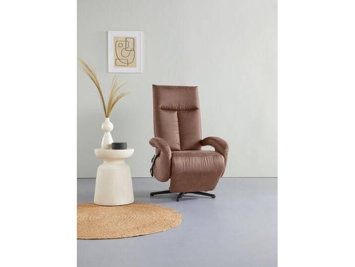 TV-Sessel SIT & MORE Tycoon , braun (haselnuss), B:74cm H:112cm T:82cm, 100% Polyester, Sessel, wahlweise manuell, mit zwei Motoren oder mit Akku oder mit 2 Motoren von sit&more