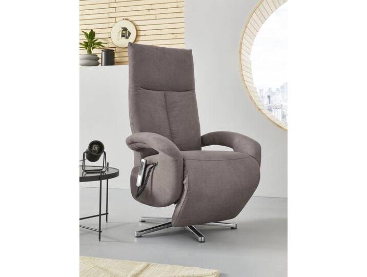 TV-Sessel SIT & MORE Tycoon mit Kopfteilverstellung und 360 Drehfunktion , grau (taupe), B:74cm H:117cm T:85cm, 90%Polyester, 10%Polyamid, Sessel, wahlweise manuell oder elektrischer Funktion, auch mit Akku (kabellos) von sit&more