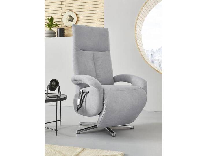 TV-Sessel SIT & MORE Tycoon mit Kopfteilverstellung und 360 Drehfunktion , silber, B:74cm H:112cm T:82cm, 90%Polyester, 10%Polyamid, Sessel, wahlweise manuell oder elektrischer Funktion, auch mit Akku (kabellos) von sit&more
