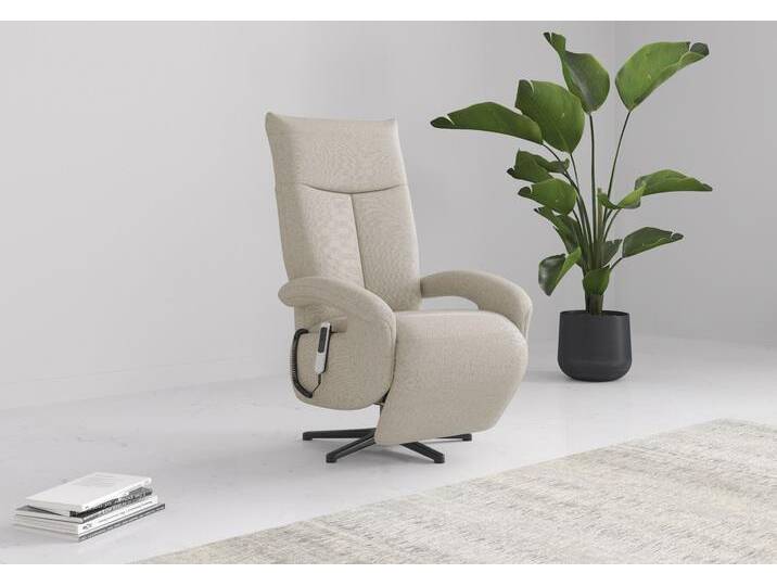 TV-Sessel SIT & MORE Zoe , beige (creme), B:74cm H:112cm T:82cm, 95% Polyester, 5% Polyamid, Sessel, wahlweise manuell oder elektrischer Funktion mit Akku von sit&more