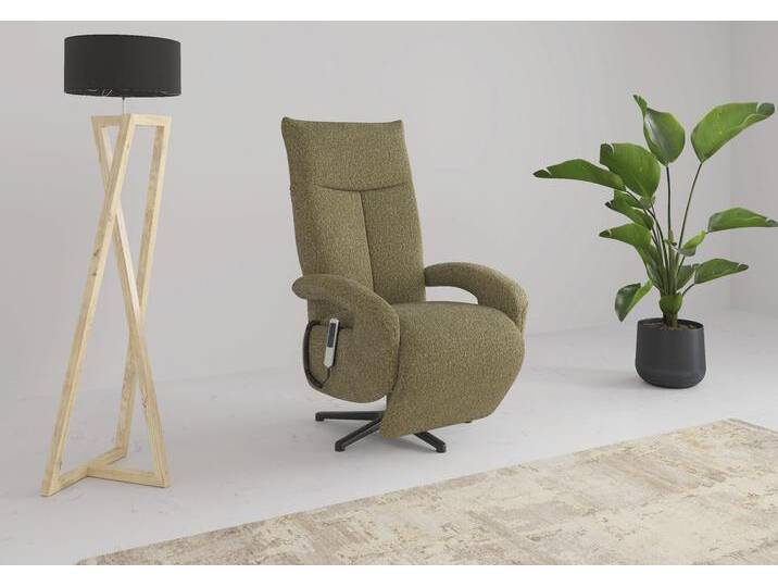 TV-Sessel SIT & MORE Zoe , grün (olive), B:74cm H:112cm T:82cm, 100% Polyester, Sessel, wahlweise manuell oder elektrischer Funktion mit Akku von sit&more