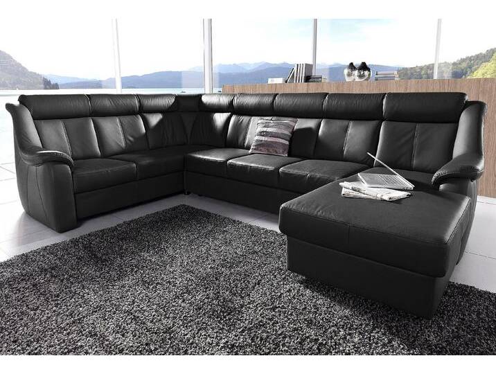 Wohnlandschaft SIT & MORE Basel U-Form , schwarz, B:315cm H:98cm T:210cm, Luxus-Microfaser Altara Nubuck (100% Polyester);Kunstleder SOFTLUX;NaturLEDER (echtes Rindsleder), Sofas, wahlweise mit Relaxfunktion von sit&more