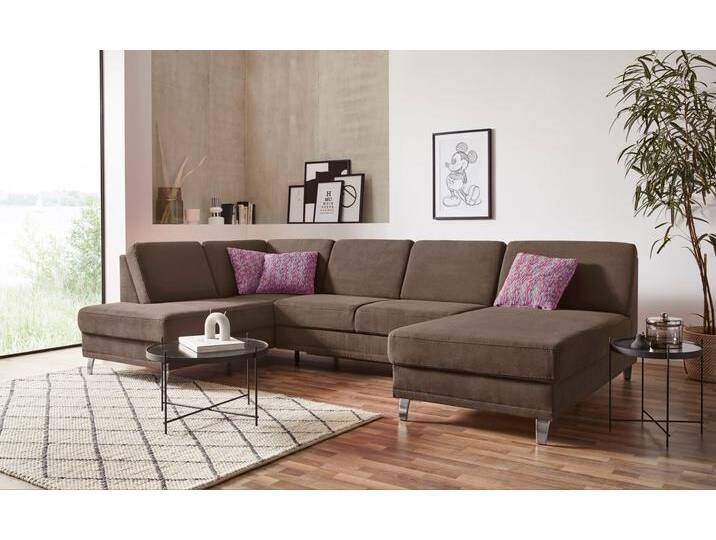 Wohnlandschaft SIT & MORE Clio U-Form , braun (schoko), B:319cm H:89cm T:190cm, Sofas, wahlweise mit Bettfunktion und Bettkasten, inklusive Federkern von sit&more