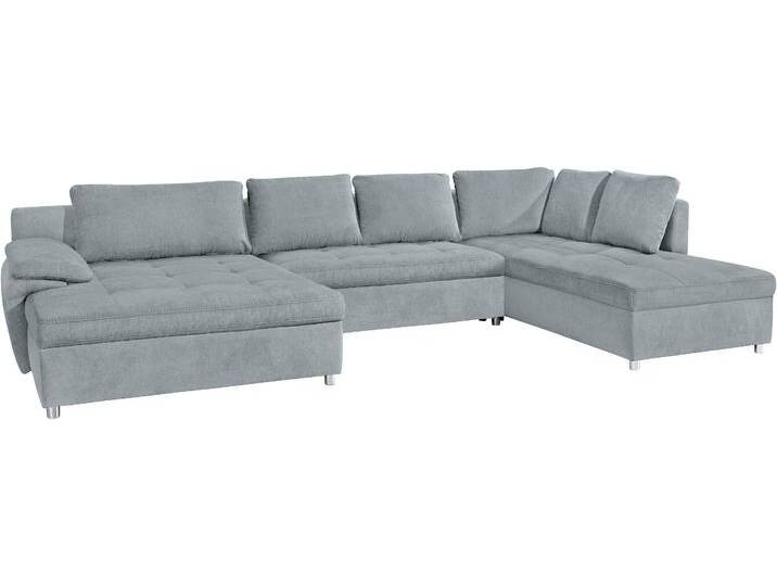 Wohnlandschaft SIT & MORE Labene U-Form , grau (hellgrau), B:346cm H:82cm T:90cm, Struktur fein (95% Polyester, 5% Polyamid);Luxus-Microfaser ALTARA NUBUCK (100% Polyester);Kunstleder SOFTLUX / Struktur (100% Polyester);Struktur (100% Polyester), Sofas, wahlweise mit Bettfunktion und Bettkasten von sit&more