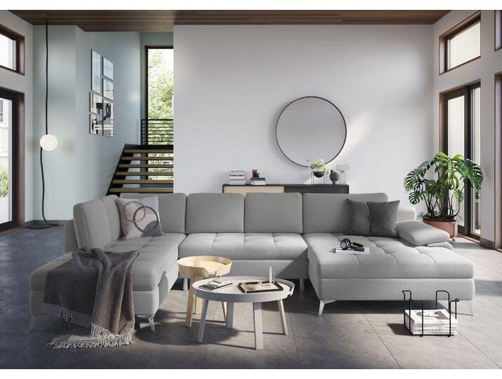 Wohnlandschaft SIT & MORE Latigo U-Form , grau, B:346cm T:201cm, Sofas, mit Mega-Recamiere, wahlweise mit Bettfunktion und Bettkasten Wohnlandschaft SIT & MORE Latigo U-Form , grau, B:346cm T:201cm, Sofas, mit Mega-Recamiere, wahlweise mit Bettfunktion und Bettkasten von sit&more