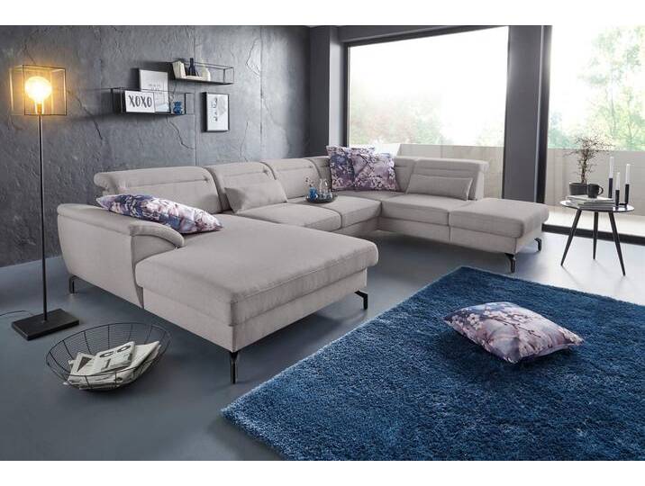 Wohnlandschaft SIT & MORE Percy U-Form , grau, B:343cm H:80cm T:235cm, Sofas, 15 cm Fußhöhe, Sitztiefenverstellung, wahlweise in 2 Fußfarben Wohnlandschaft SIT & MORE Percy U-Form , grau, B:343cm H:80cm T:235cm, Sofas, 15 cm Fußhöhe, Sitztiefenverstellung, wahlweise in 2 Fußfarben von sit&more