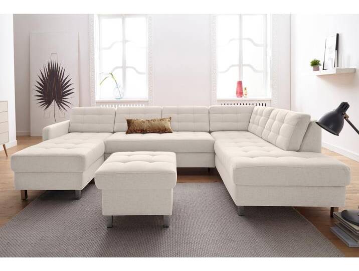 Wohnlandschaft SIT & MORE Picasso U-Form , beige (linen), B:294cm H:80cm T:196cm, Luxus-Microfaser ALTARA NUBUCK (100% Polyester) / Struktur fein (100% Polyester), Luxus-Microfaser ALTARA NUBUCK (100% Polyester), Luxus-Microfaser ALTARA NUBUCK (100% Polyester) / Struktur (100% Polypropylen), Sofas, wahlweise mit Bettfunktion und Bettkasten von sit&more
