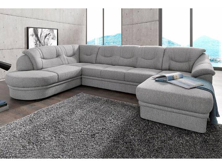 Wohnlandschaft SIT & MORE Savoni U-Form , grau, B:334cm H:90cm T:206cm, NaturLEDER (echtes Rindsleder) in Sitz und Rücken. Korpus in passendem Kunstleder SOFTLUX bezogen;Luxus-Microfaser (100% Polyester);Struktur ( 100% Polyester);Luxus-Microfaser ALTARA NUBUCK (100% Polyester), Sofas, wahlweise mit Bettfunktion von sit&more
