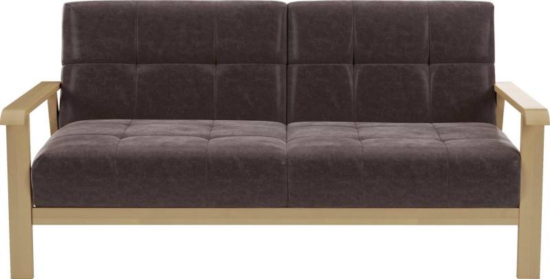 sit&more 2,5-Sitzer Billund, Armlehnen aus Buchenholz in natur, verschiedene Bezüge und Farben von sit&more