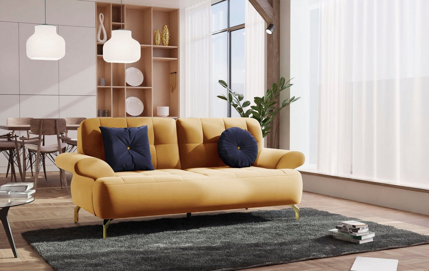 sit&more 2-Sitzer Orient 1 V, inkl. 2 Zierkissen mit Strass-Stein, goldfarbene Metallfüße von sit&more
