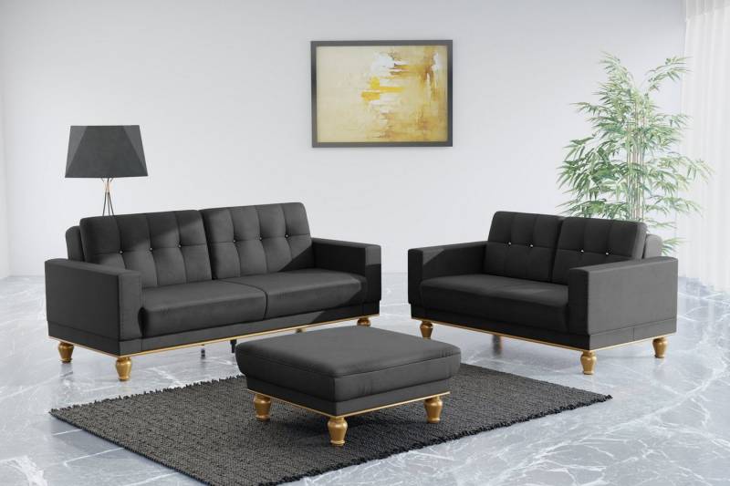 sit&more 2-Sitzer Orient 5, Rückenkissen mit Strass-Stein, goldfarbene Applikationen von sit&more