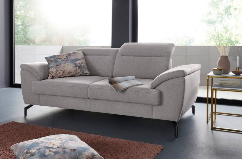 sit&more 2-Sitzer Percy, 15 cm Fußhöhe, Sitztiefenverstellung, wahlweise Kopfteilverstellung von sit&more