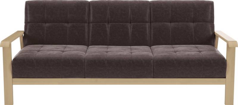 sit&more 3-Sitzer Billund, Armlehnen aus Buchenholz in natur, verschiedene Bezüge und Farben von sit&more