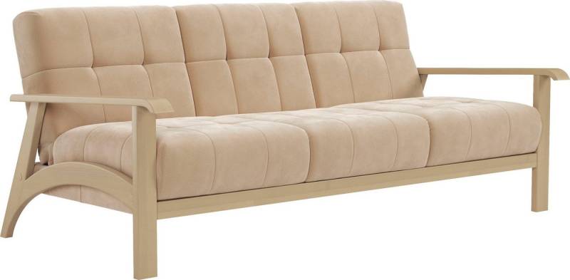 sit&more 3-Sitzer Billund, Armlehnen aus Buchenholz in natur, verschiedene Bezüge und Farben von sit&more