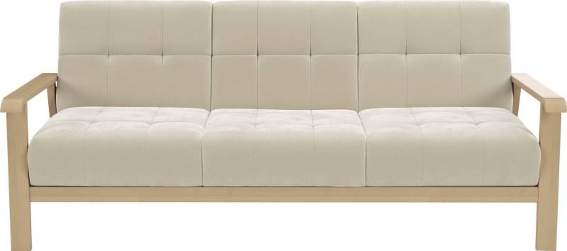 sit&more 3-Sitzer Billund, Armlehnen aus Buchenholz in natur, verschiedene Bezüge und Farben von sit&more