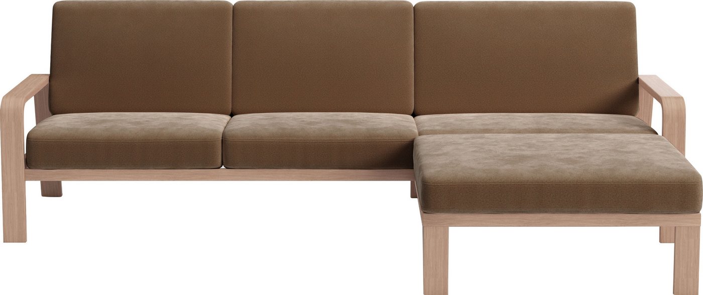 sit&more Ecksofa Kolding L-Form, Armlehnen aus Buchenholz in natur, verschiedene Bezüge und Farben von sit&more